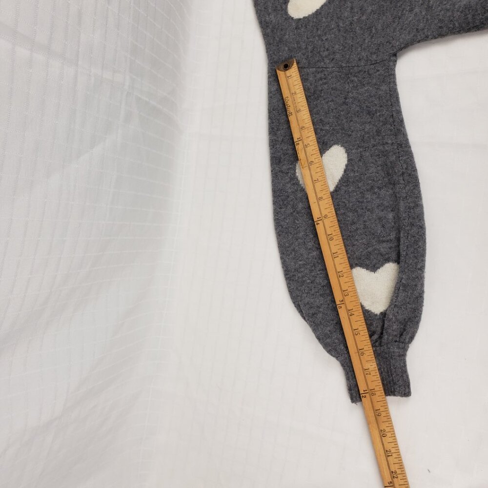 Madewell XXS Alpaca Blend Sweater Heather Gray White Hearts Top Wool Womens - Picture 8 of 13